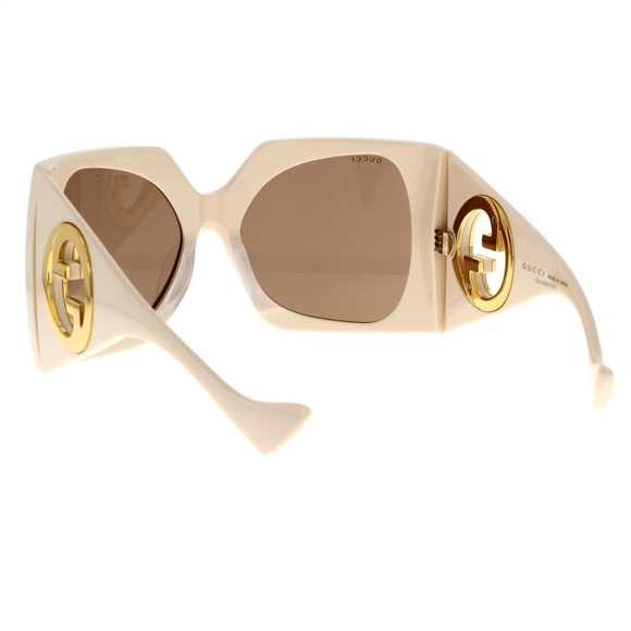 NEW GUCCI GG1255S 002 NUDE OVERSIZED SUNGLASSES - Picture 7 of 8